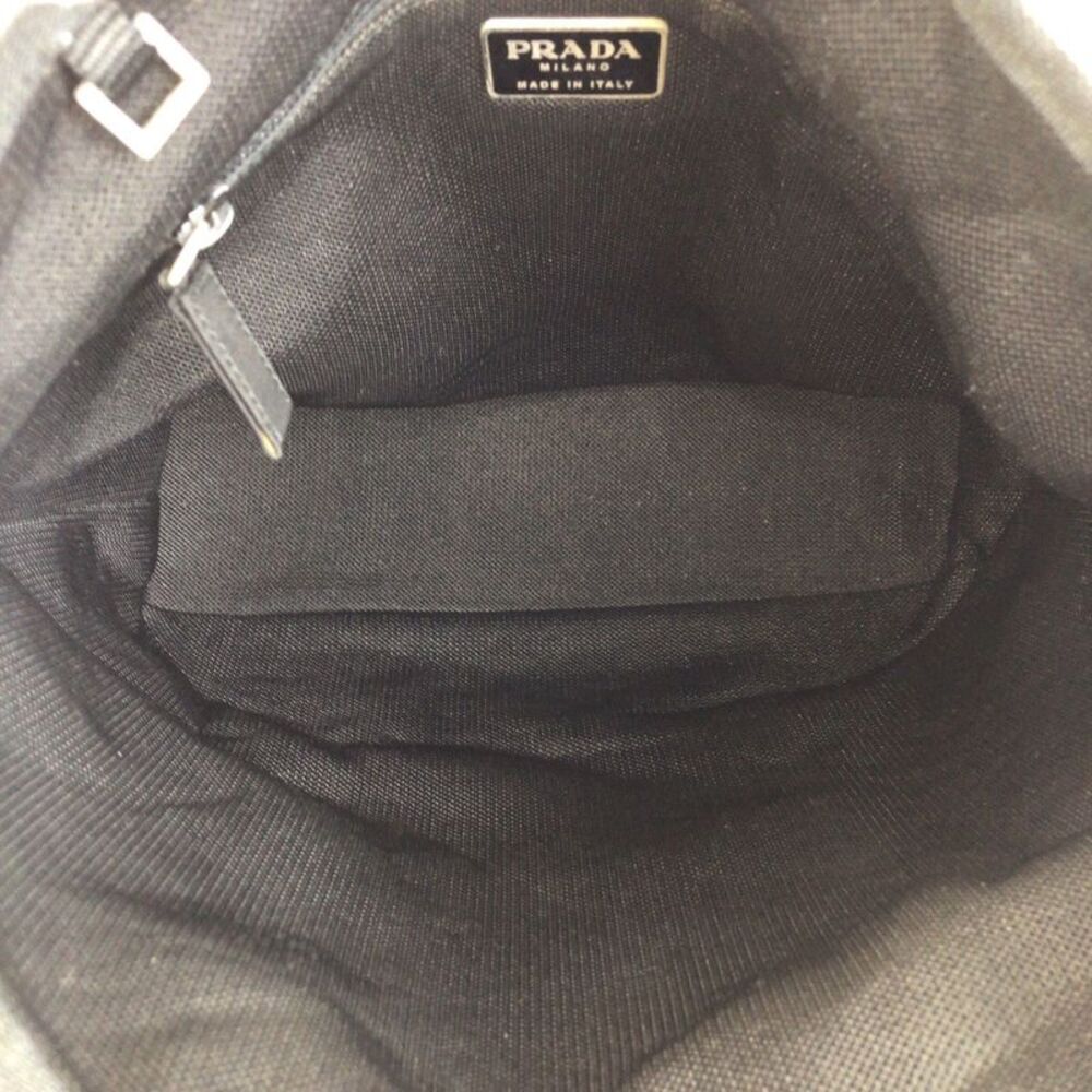 Prada Nylon Leather Black Tote Shoulder Bag - Picture 9 of 10